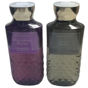 2 x Bath & Body Works shower gel SWEATER WEATHER & WINTERBERRY WONDER Lot of 2